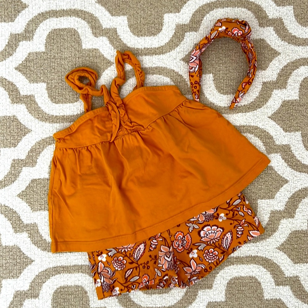 Mustard Janie and Jack set with headband
